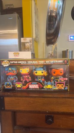 Marvel four pack funk pops (black light editions)  , never taken out of box