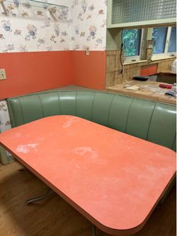 Vintage Mid-Century Modern Formica Dinette Table with Booth Seating