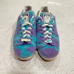 Adidas Stan Smith Disney Monster Inc “Mike & Sully” Size 7 Faux Fur Sneakers