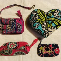 Vera Bradley 4-lot: wallets, jewelry case, sunglass case