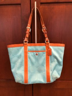 Coach Signature Jacquard Leather Large F13560 Tote