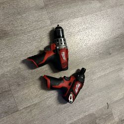 Milwaukee M12 Taladros Tools Only No Batería $65 Por Los Dos Firme Precio 