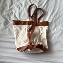 Cream And Brown Tote