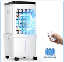 Evaporative Air Cooler, Portable Swamp Cooler for Home with 4 Wind Modes 3.5-Gallon Water Tank, 3 Speeds, 120° Swing & 45