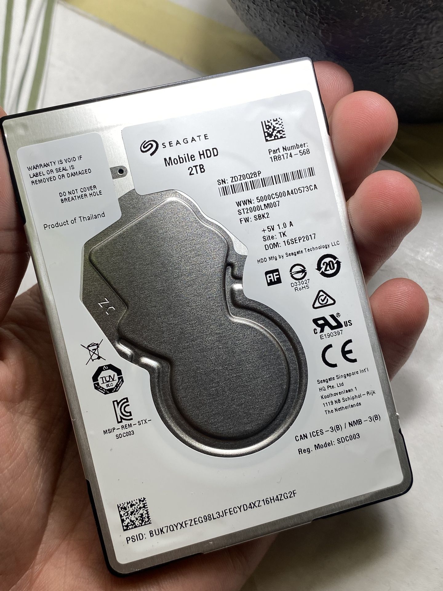 2T Seagate SSD Hard Drive (2,000 Gb)