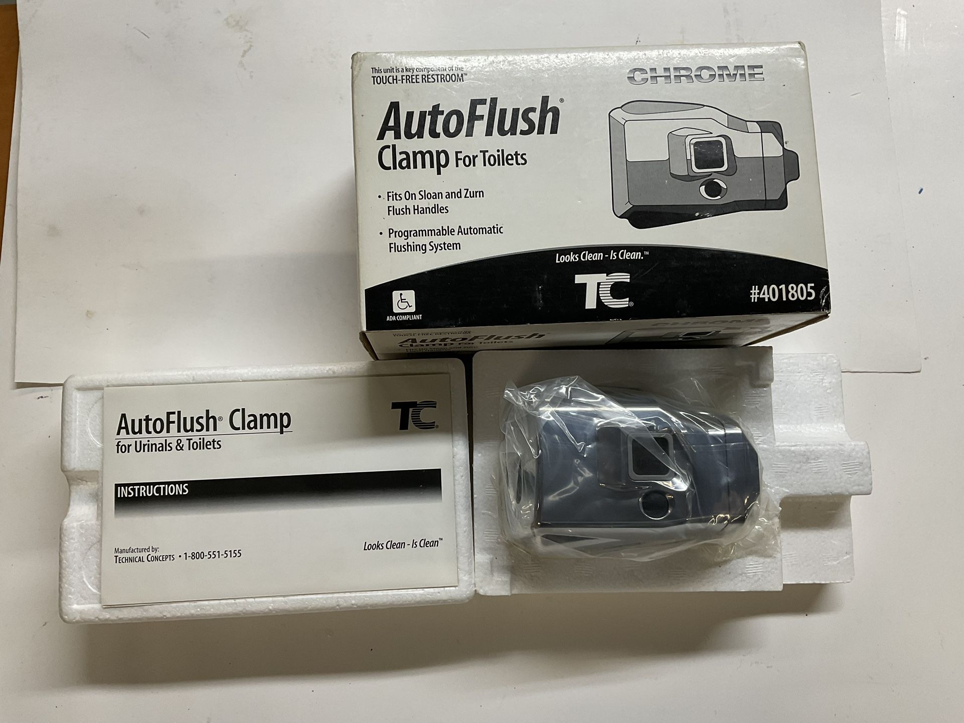 RUBBERMAID-TC Auto Flush Clamp On Courtesy Flush For Toilet Fits Sloan & Zurn