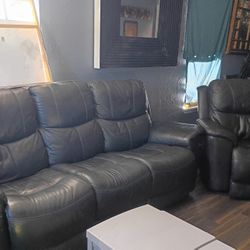 Electric Reclining Leather Sofa And Recliner 