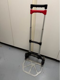 Magna Cart Personal Folding Aluminum Hand Truck, 150lb Capacity, Black/Red