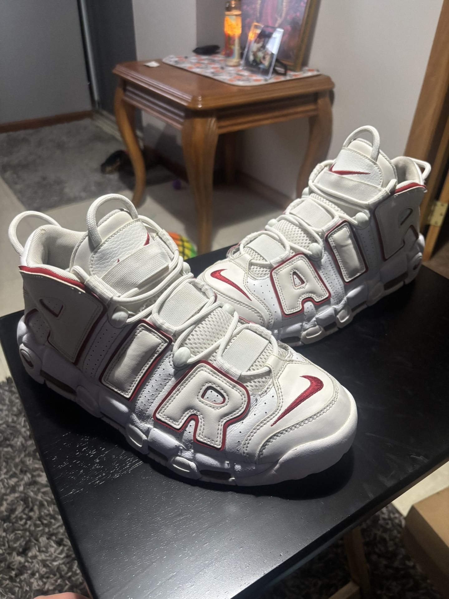 Nike Air More Uptempo (White Varsity Red Outline)