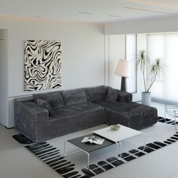 BRAND NEW DARK GRAY BONELESS SECTIONAL SOFA 