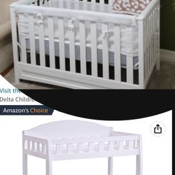 4in1 Convertible Crib, Changing Table, And Mattress