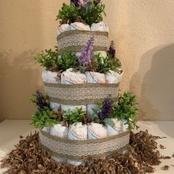 Lavender Diaper Cake 