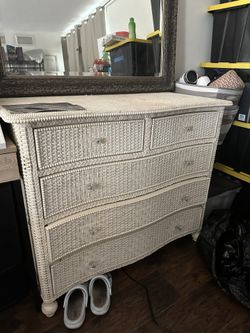 Vintage Basket weaved Dresser