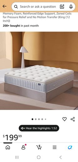 Cloudway – 12 Inch King Size Mattress – Real Hybrid King Mattress Memory Foam, Reinforced Edge Support, Zoned Coils for Pressure Relief and No Motion