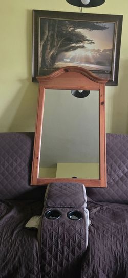 Wall Hanging Wood Framed Mirror
