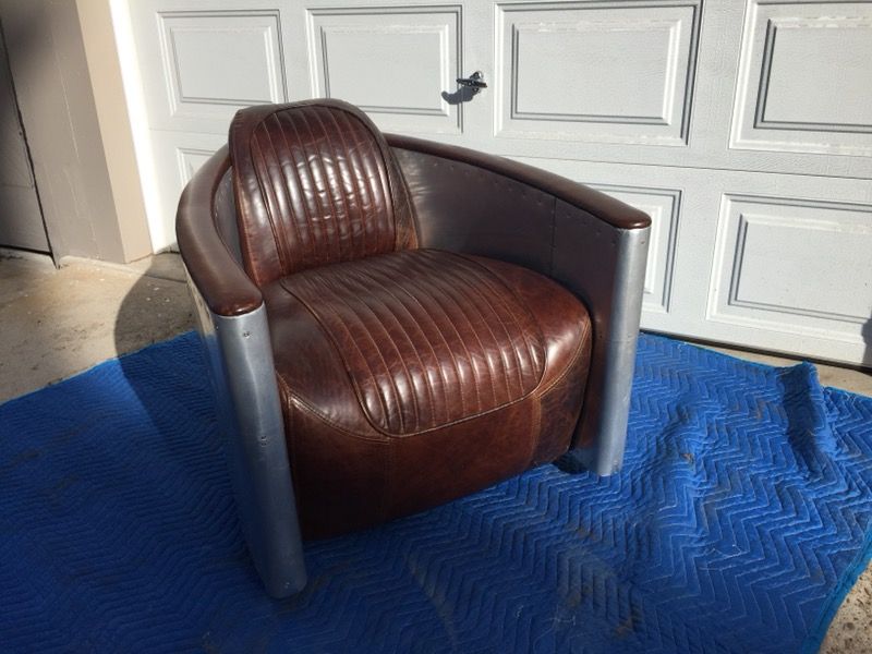 Restoration Hardware, Leather Aviator Swivel Chair