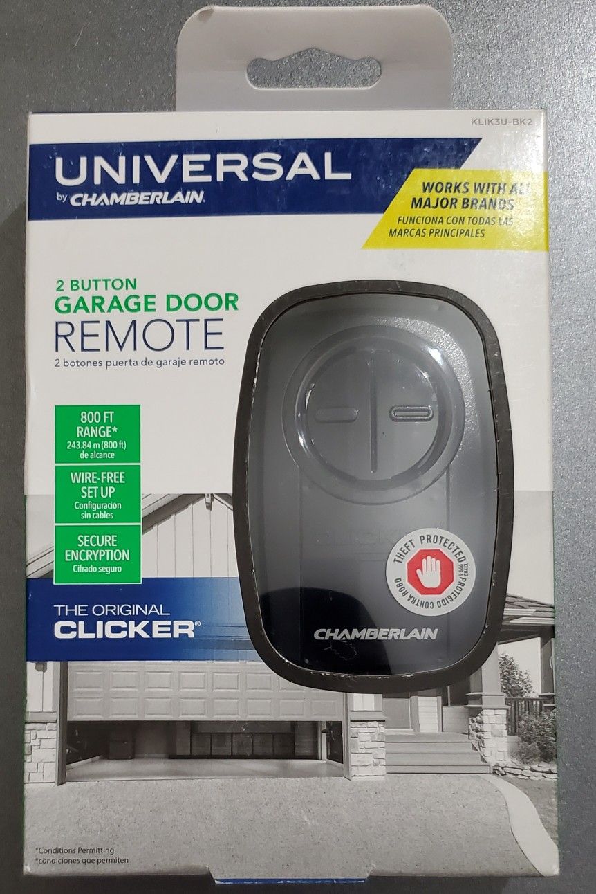 Universal  CHAMBERLAIN KLIK3U-BK2 - Garage Door  Opener 2 Buttons Remote - BRAND NEW