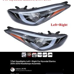 1 Pair Headlights Left + Right For Hyundai Elantra 2014-2016 Headlamps Assembly