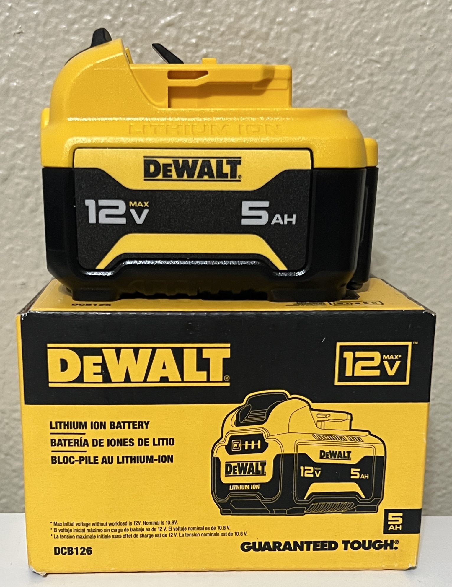 New Dewalt 5AH Battery 12/Volt.
