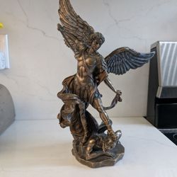 Archangel Michael Defeating Lucifer Cold Cast Bronzed Statue