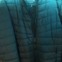 Puff Jacket With Hoodie Black XL