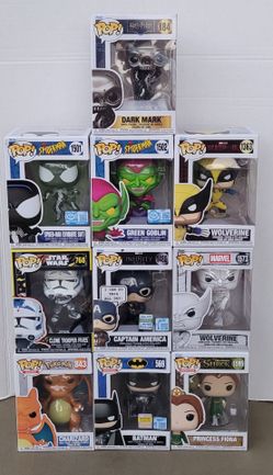 Funko Pop Lot of 10 – Marvel, Star Wars, Pokemon & More. $10ea. Lot for $80