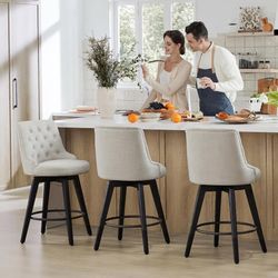 Set Of 2 Modern Swivel Bar Stools- NEW/ Bancos modernos
