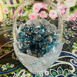 Vintage Imperial Slovakian Lead Crystal Glass Candy Basket