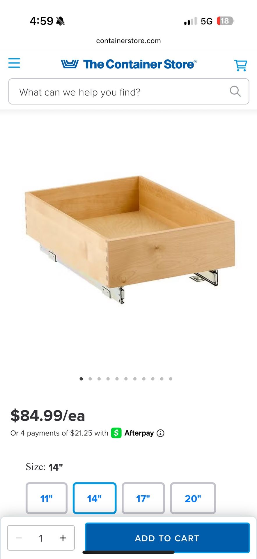 Bamboo Roll-out cabinet drawer (The Container Store) Brand New in Box
