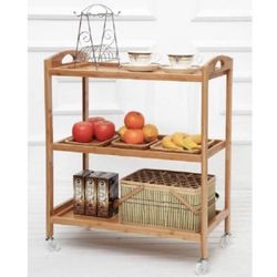 Three-layer solid wood storage rack