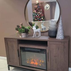 Media console With Fireplace Insert