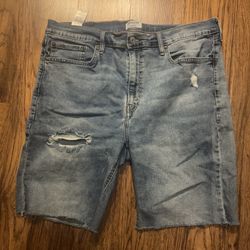 Denizen from Levi's Shorts Mens 38 Blue Denim Cutoff Frayed Hem Distressed