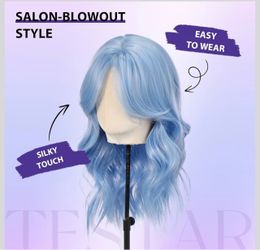 Blue wig