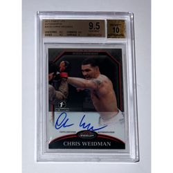 2011 Topps Finest UFC Chris Weidman RC Auto BGS 9.5 Auto 10 Gem Mint Rookie Autograph HOF Champion