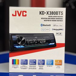 Brand New, JVC  KD-X380BTS Digital Media Receiver featuring Bluetooth® / USB / SiriusXM / Amazon Alexa / 13-Band EQ / Variable-Color Illumination / JV