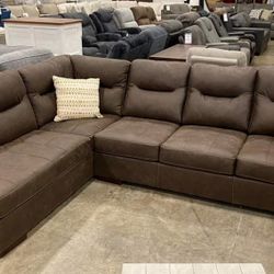Brand New/ Brown Leather Sectional,Seccional,Couch// Delivery Available 