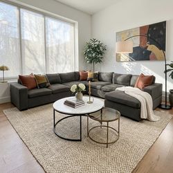 HUZHOU FURNITURE 5- PIECE SECTIONAL w/ CHAISE (FREE DELIVERY) (CLIFTON HEIGHTS PA 19018)