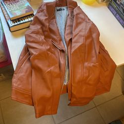 brand new ana jcpenney brown leather jacket