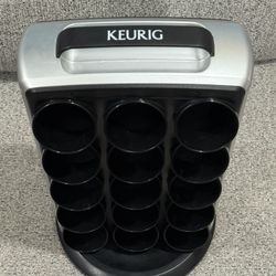 Keurig K-Cup Holder 30 Coffee Pod Spinning Carousel Silver & Black KCC-30