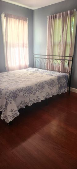 Queen bed frame and mattress