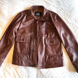Brown Leather Bomber Jacket - By The jacket Maker