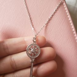 Key Pendant With Zirconia Stone,  2 Available 