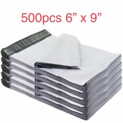 500 pcs 6” X 9” White Poly Mailers Self Sealing Shipping Envelope Bags Plastic Mailing Bags 6x9 Inch