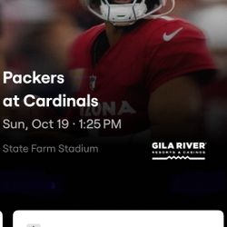 ** Arizona Cardinals Vs Greenbay Packers (4 Tickets near Center)