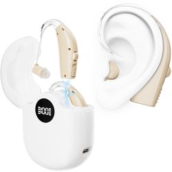 Hearing Aids for Seniors - Rechargeable Sound Amplifiers for Hearing Loss with Noise Cancelling, Volume Control, HD Digital Display, Simple to Operate