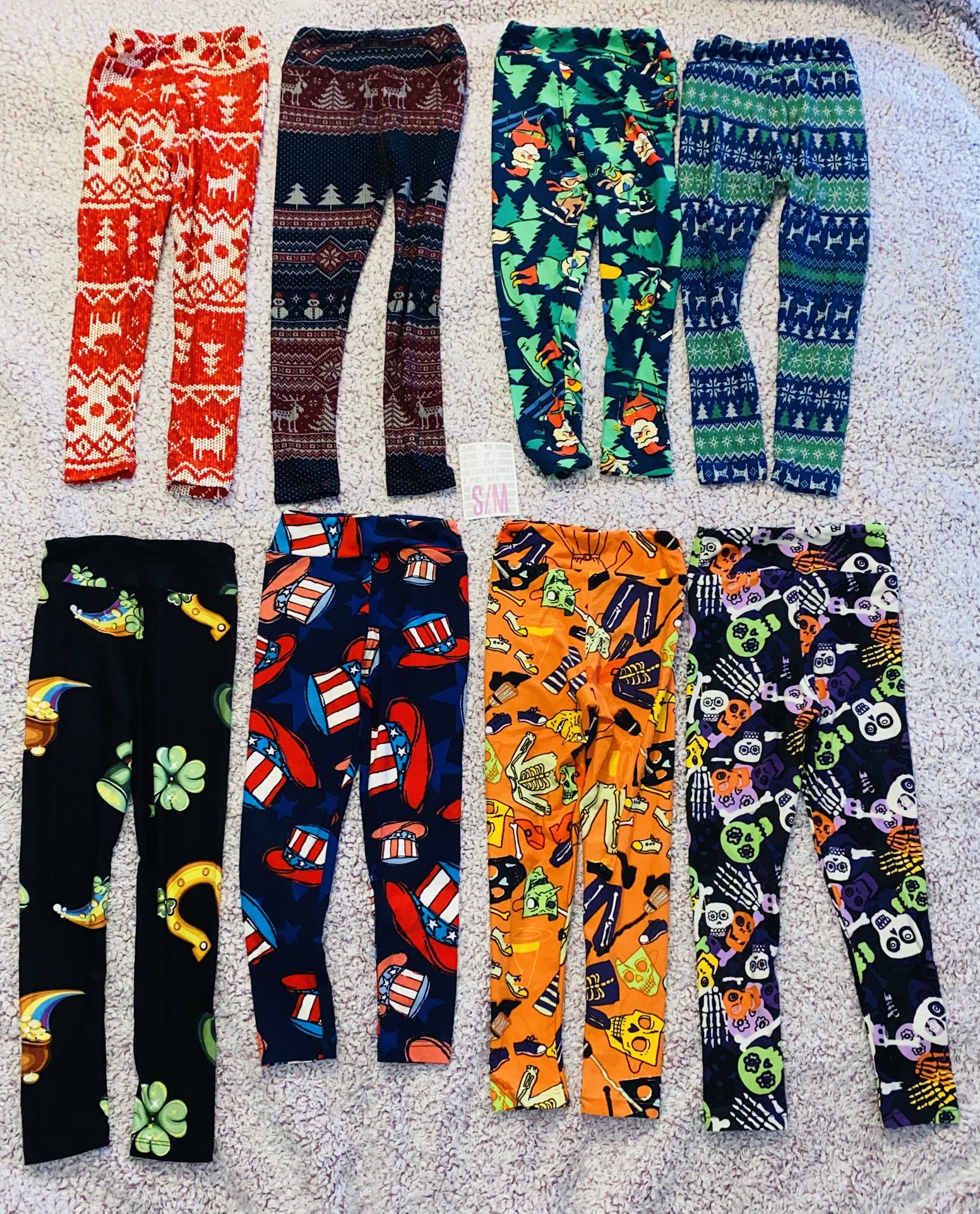 New LuLaRoe Holiday Kids Leggings Bundle Size S/M