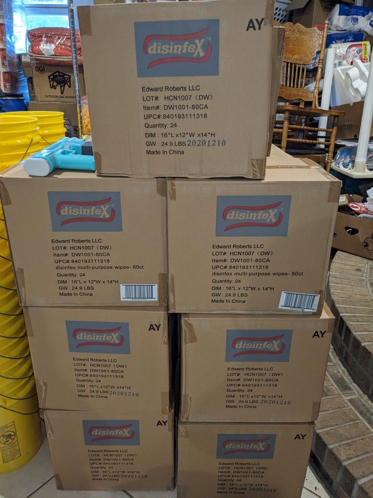 Disinfectant Wipes $10 Per Box