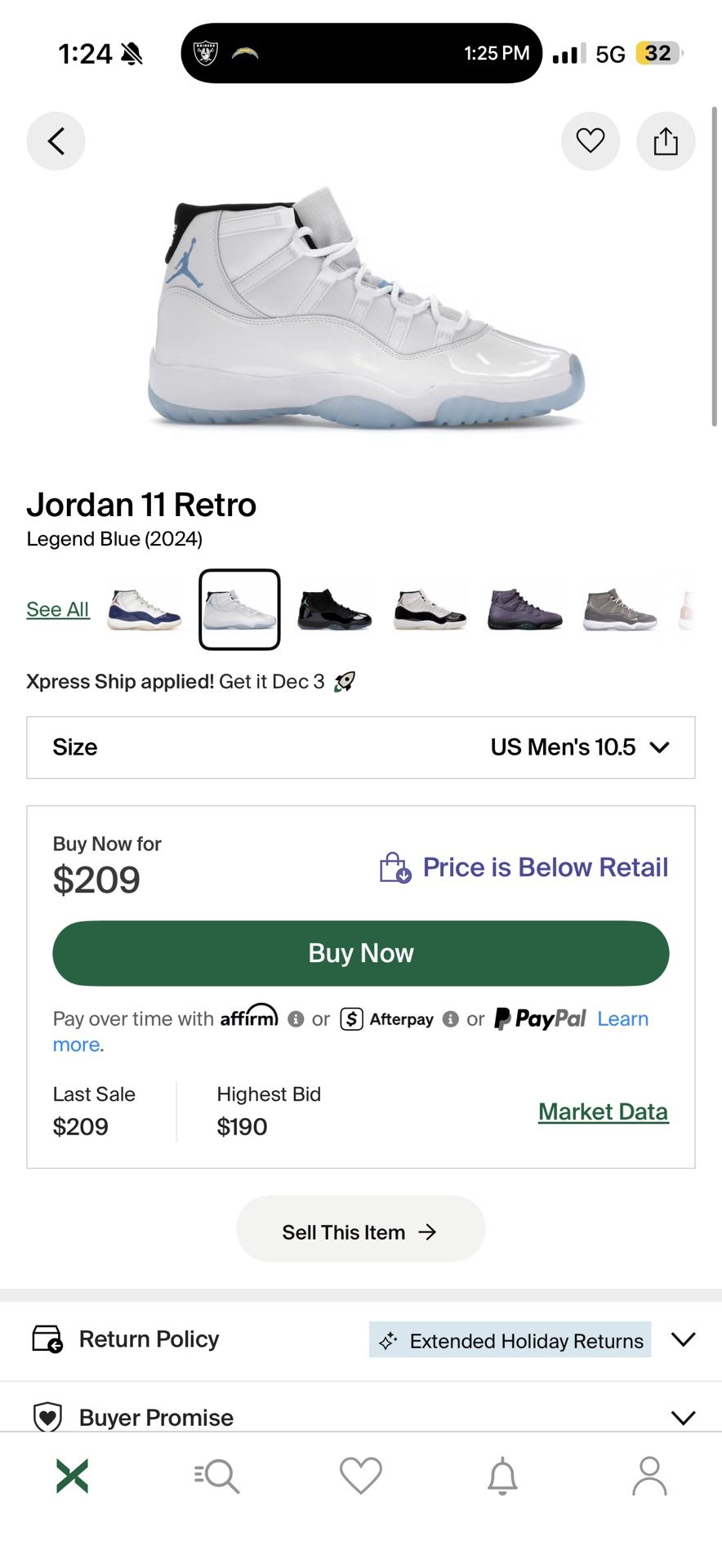 Jordan 11 Legend Blue 