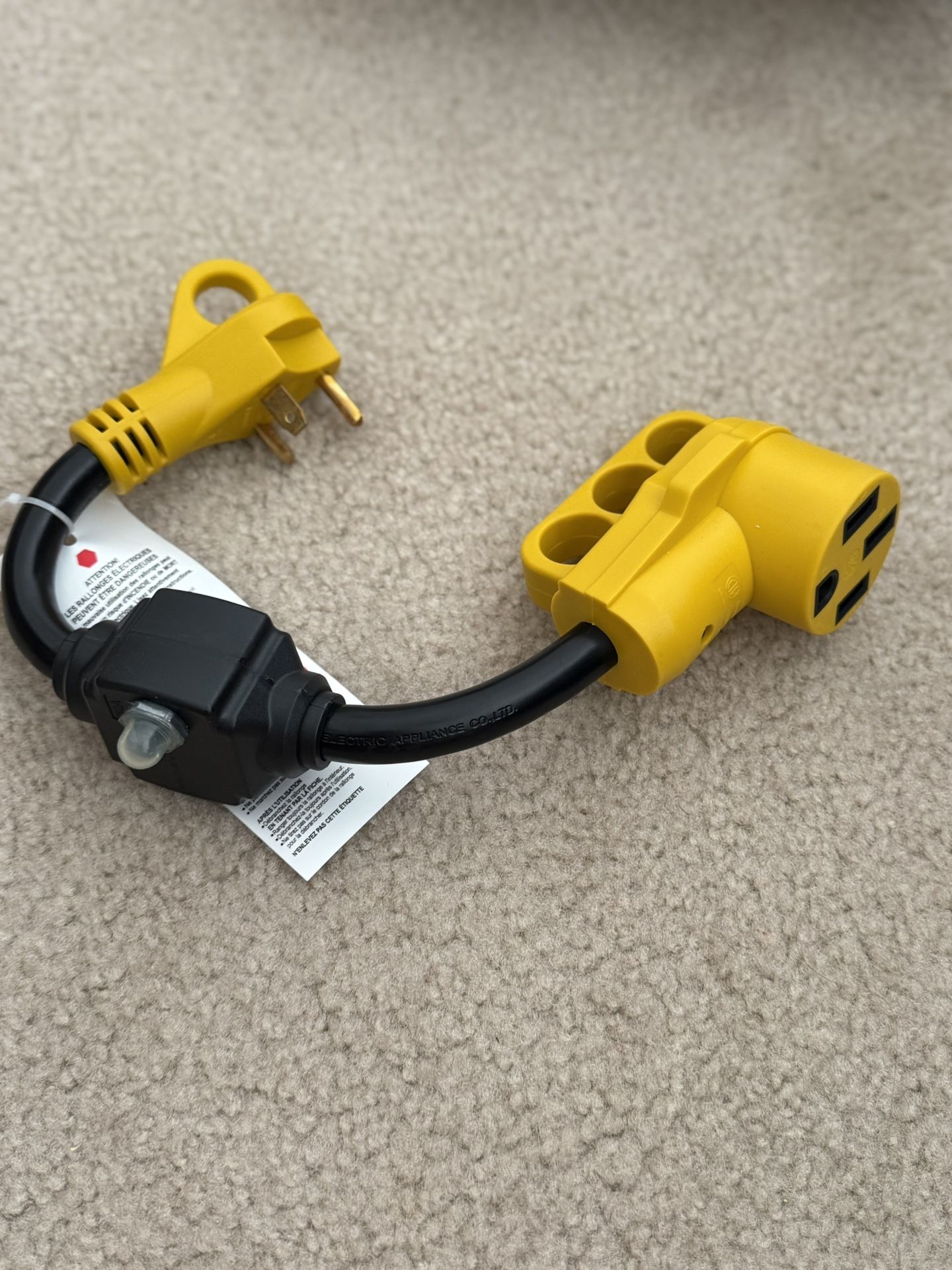 NEMA TT-30P to 14-50R EV Charger Adapter Cord with Circuit Breaker