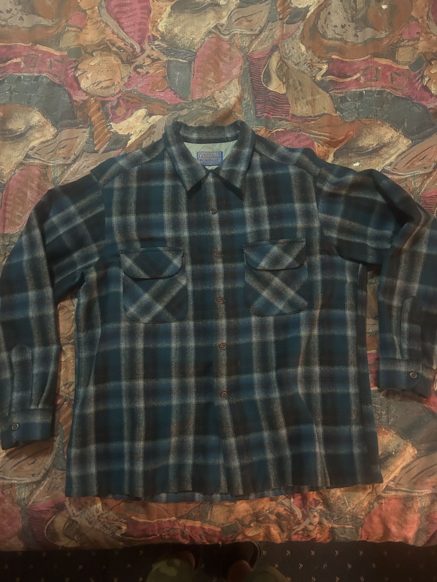Vintage Pendleton Flannel 60s Boardwalk Size M/L Wool 